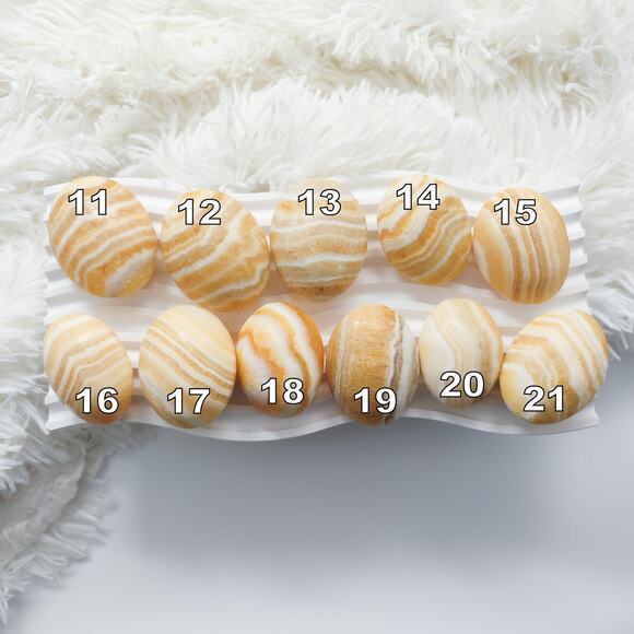 You Choose Orange Calcite Palm Stone - Picture 9 of 10